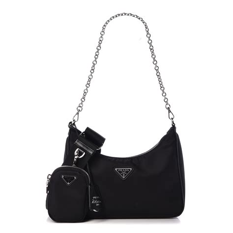 prada nylon re edition 2005 black|prada re nylon shoulder bag.